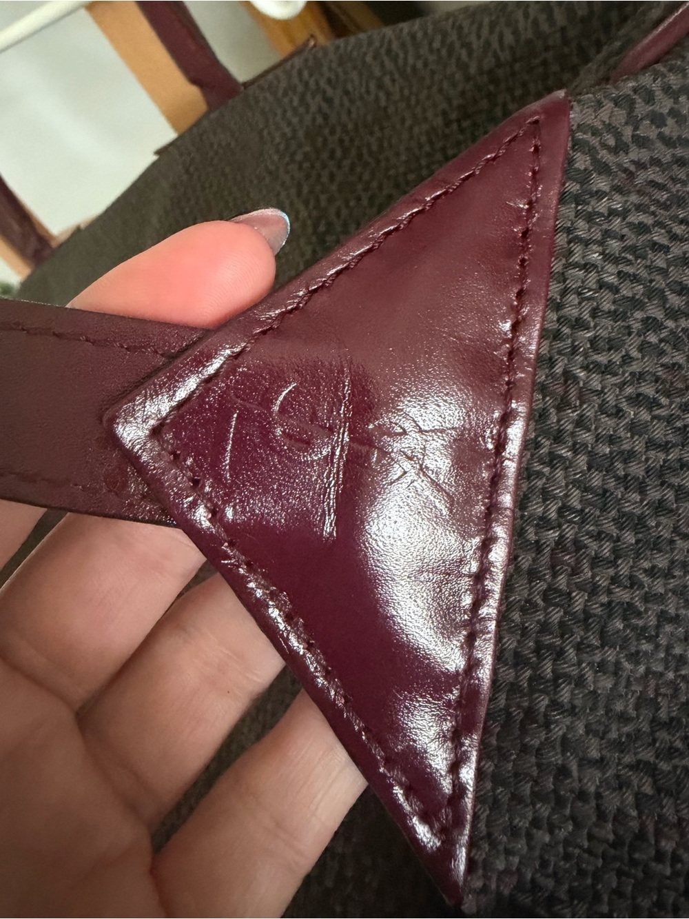 Vintage Yves Saint Laurent Burgundy & Gray Boston Bag | Classic YSL Satchel | Au - Picture 7 of 15